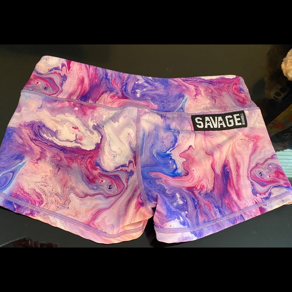 Savage Barbell Booty Shorts- Unicorn Dream